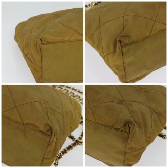 PRADA Chain Shoulder Bag Nylon Brown Silver Auth - Picture 16 of 16